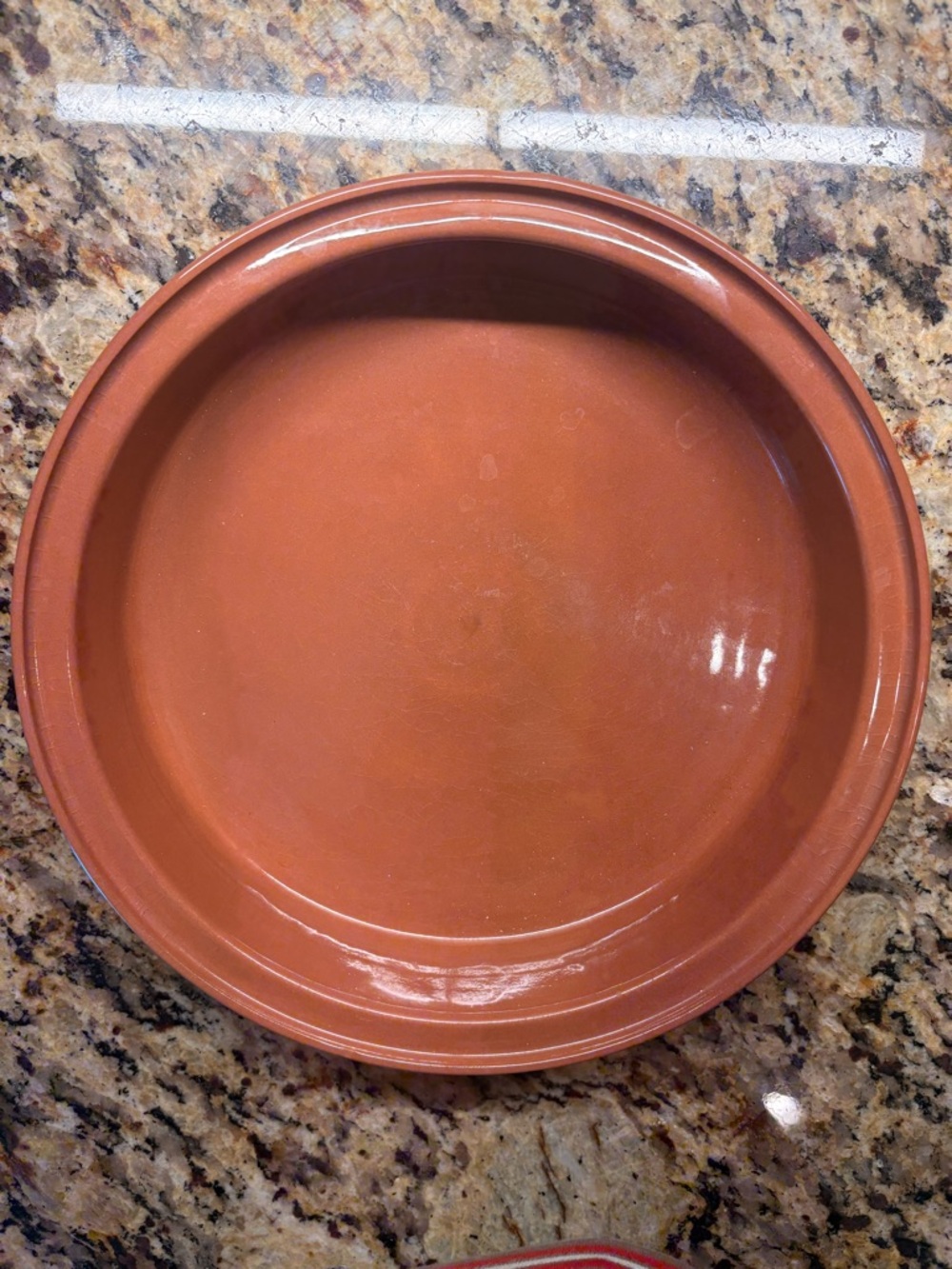 Terracotta Red Ceramic Bakeware Dish - Sunflower designed rim